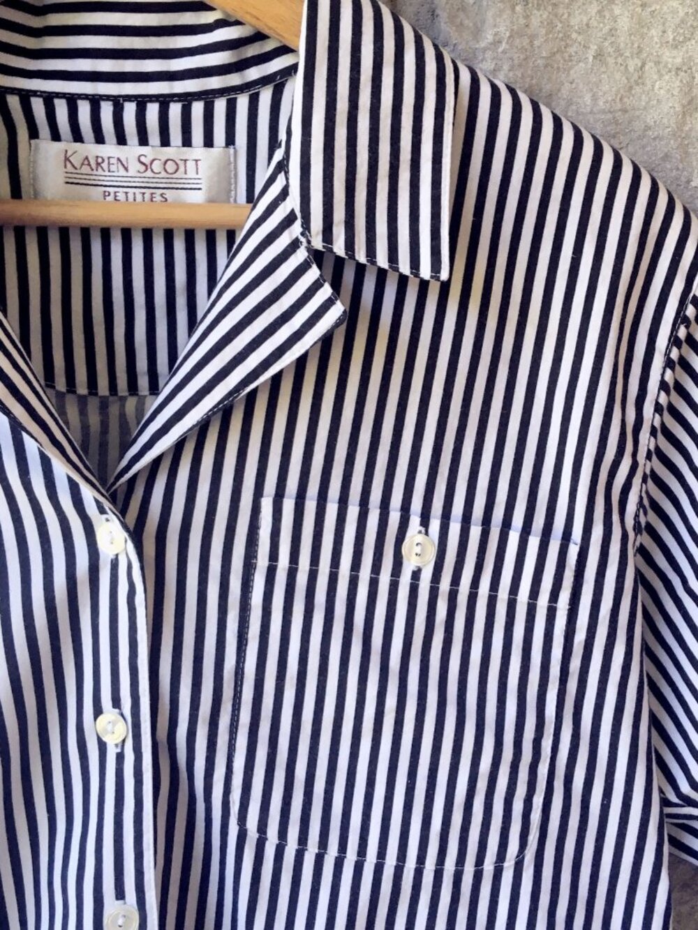 Black & White Stripe Short-Sleeve Button Down